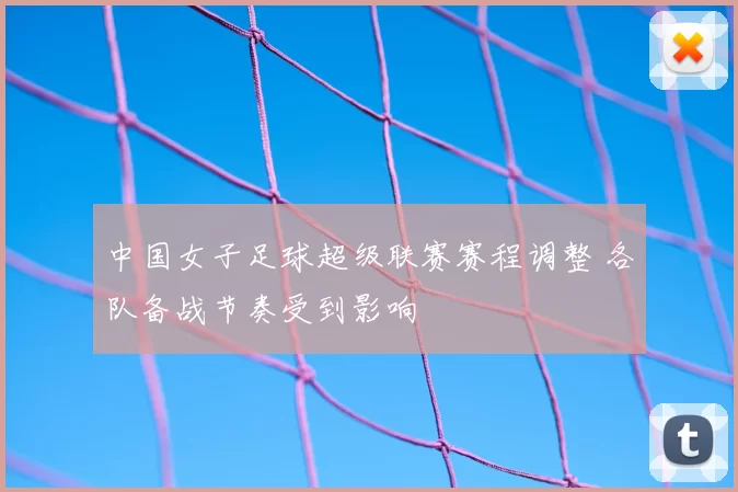 中国女子足球超级联赛赛程调整 各队备战节奏受到影响