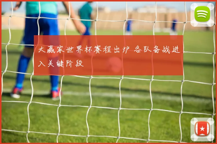 大赢家世界杯赛程出炉 各队备战进入关键阶段